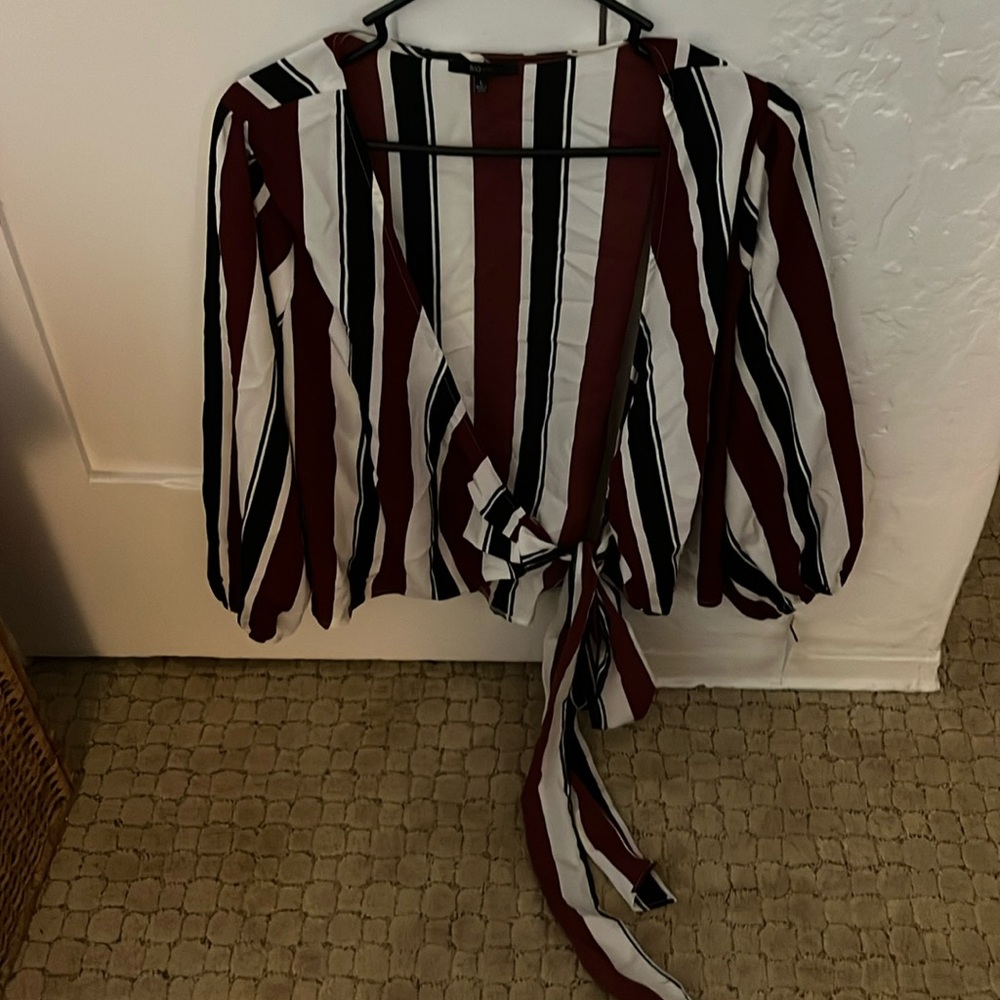 Blashe brand tie up striped blouse